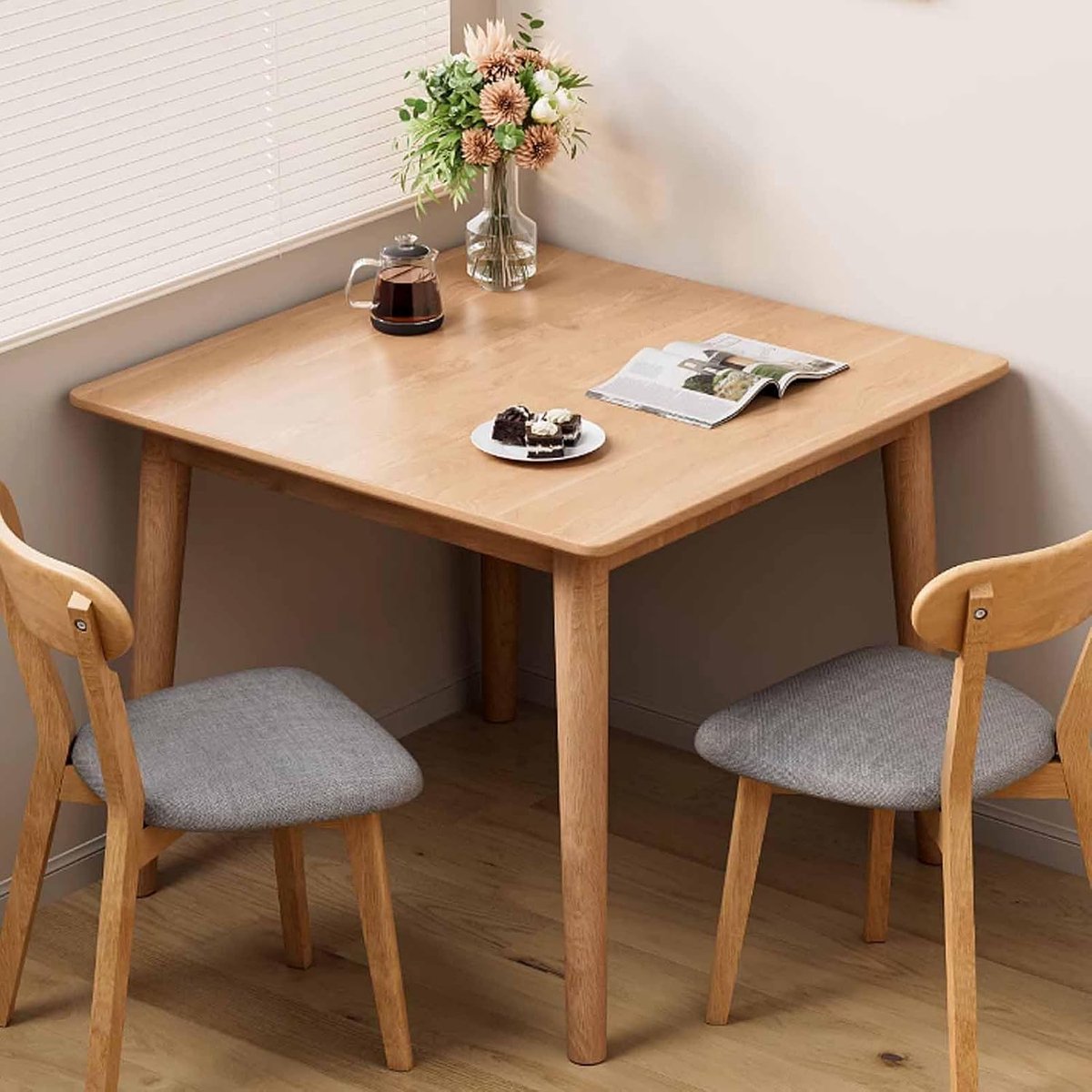 Eettafel voor 2-4 personen, boerderij massief houten keukentafel, kleine vierkante tafel voor eetkamer, woonkamer, thuiskantoor, terras, binnenplaats