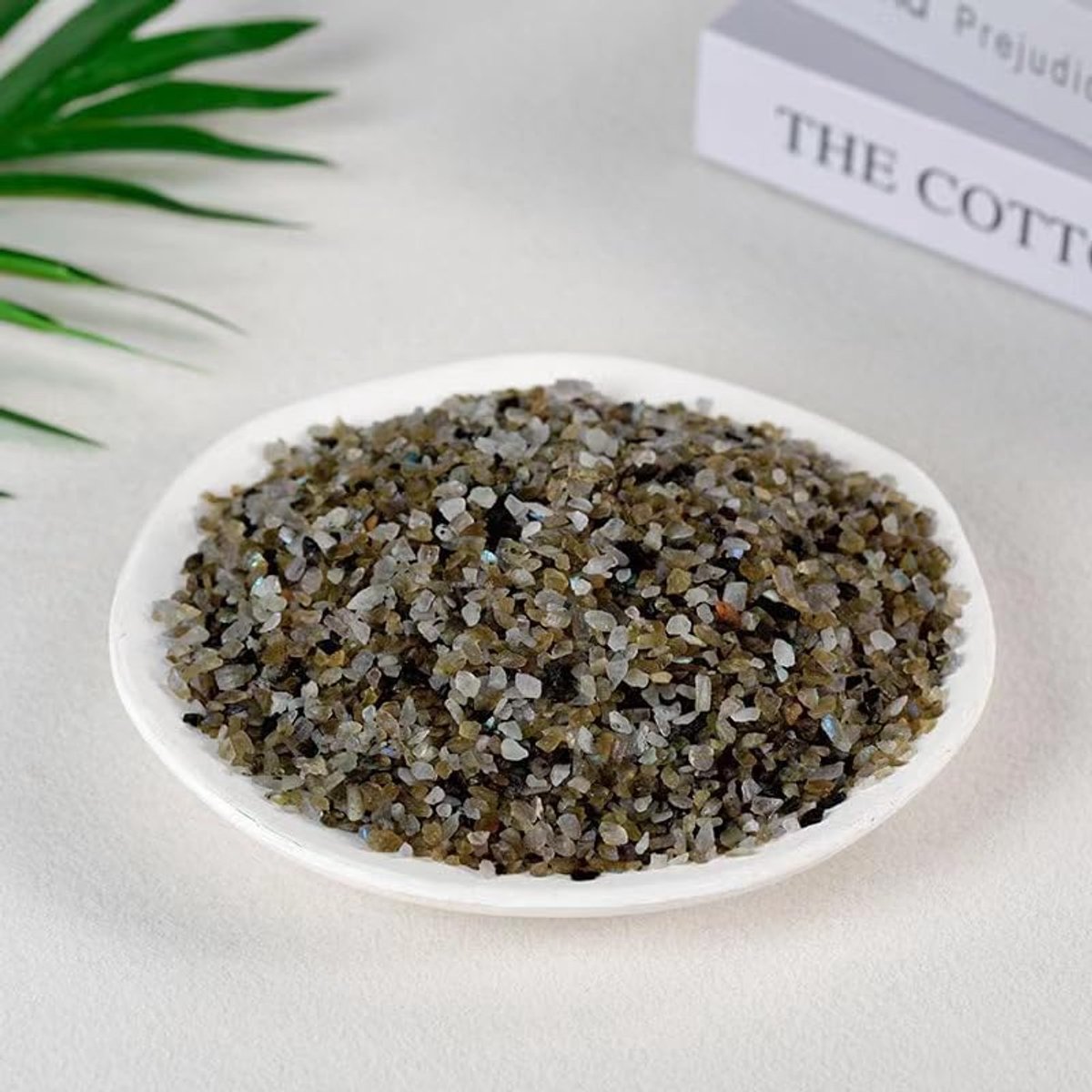 200g Grijs Natuurlijke Kristal Verpletterde Steen 3-5mm Gepolijst Aromatherapie Stone, Natuurlijke Crystal ruwe Steen demagnetisatie Steen Fish Tank Decoratie Verpletterde Steen