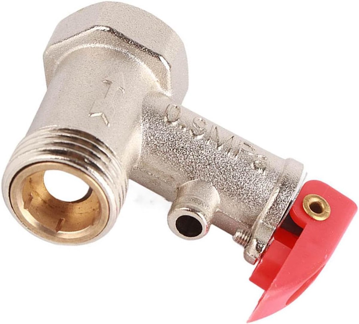 Overdrukventiel, 1 St Veiligheidsklep Waterverwarmer Overdrukcontrole Messing Ni-geplateerd 0,9 MPa G1 2 Inch