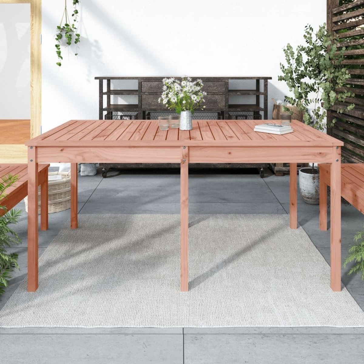 159,5 x 82,5 x 76 cm massief hout douglas patio tafel outdoor tafel balkon eettafel tuin lounge tafel voor tuinen, terrassen en balkons