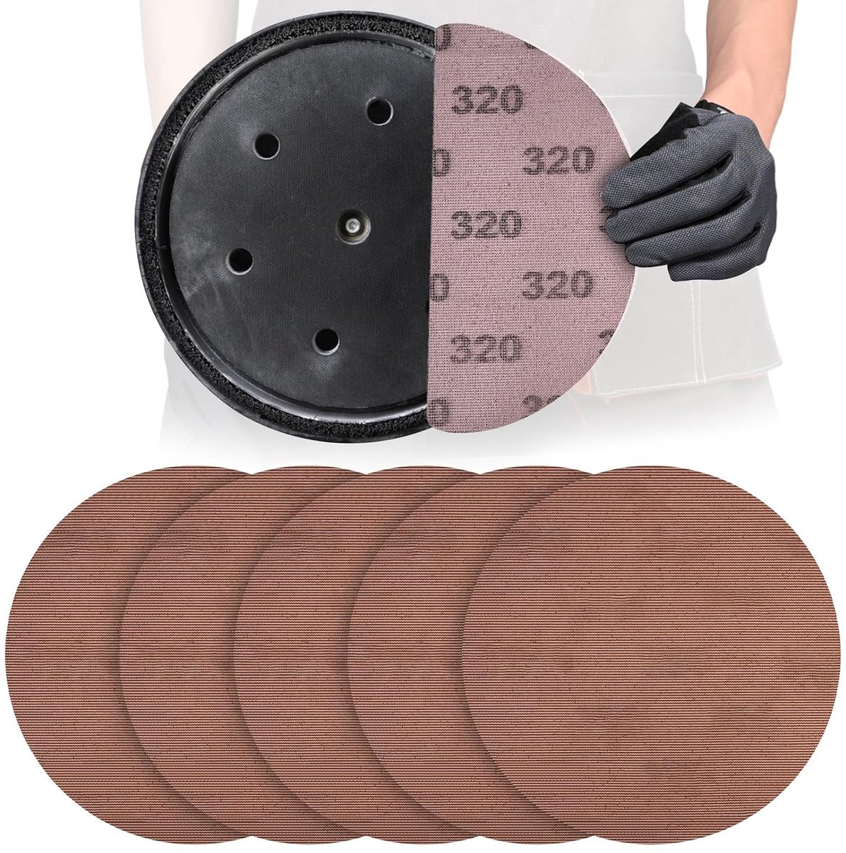 25 stuks schuurroosters 225 mm klittenband P320 voor