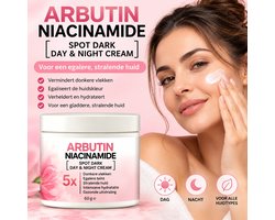 Arbutin Niacinamide Brightening Cream – Verhelderende Dag & Nacht Gezichtscrème – Egaliserende Huidverzorging – 60 g