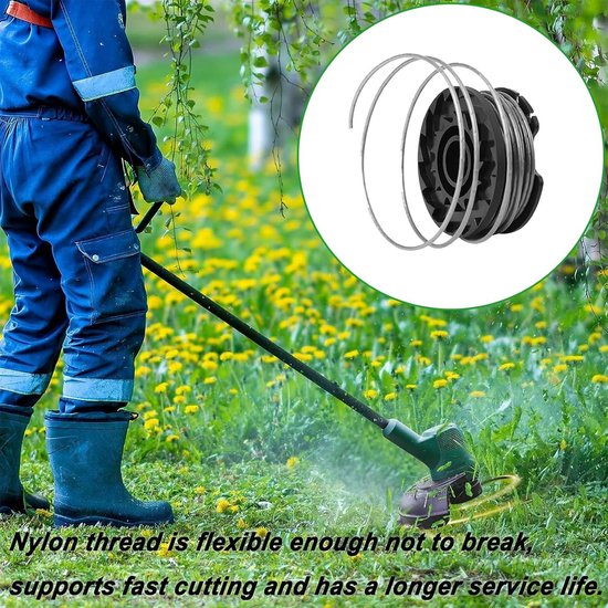 Nylon Snijdraad Spoelen 6 Stuks 1.65mm 4.9m voor Grastrimmer met Deksels en Snijdraad Accessoires — afbeelding 4