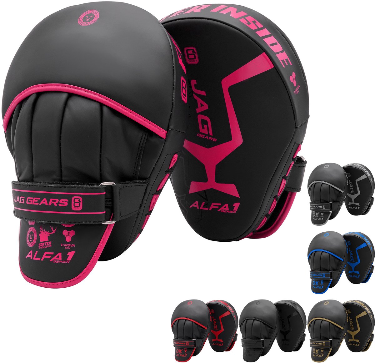 JAG Gears - ALFA-serie - Handschoenen - Pads - Bokspads - Focus Pads - Roze - Set