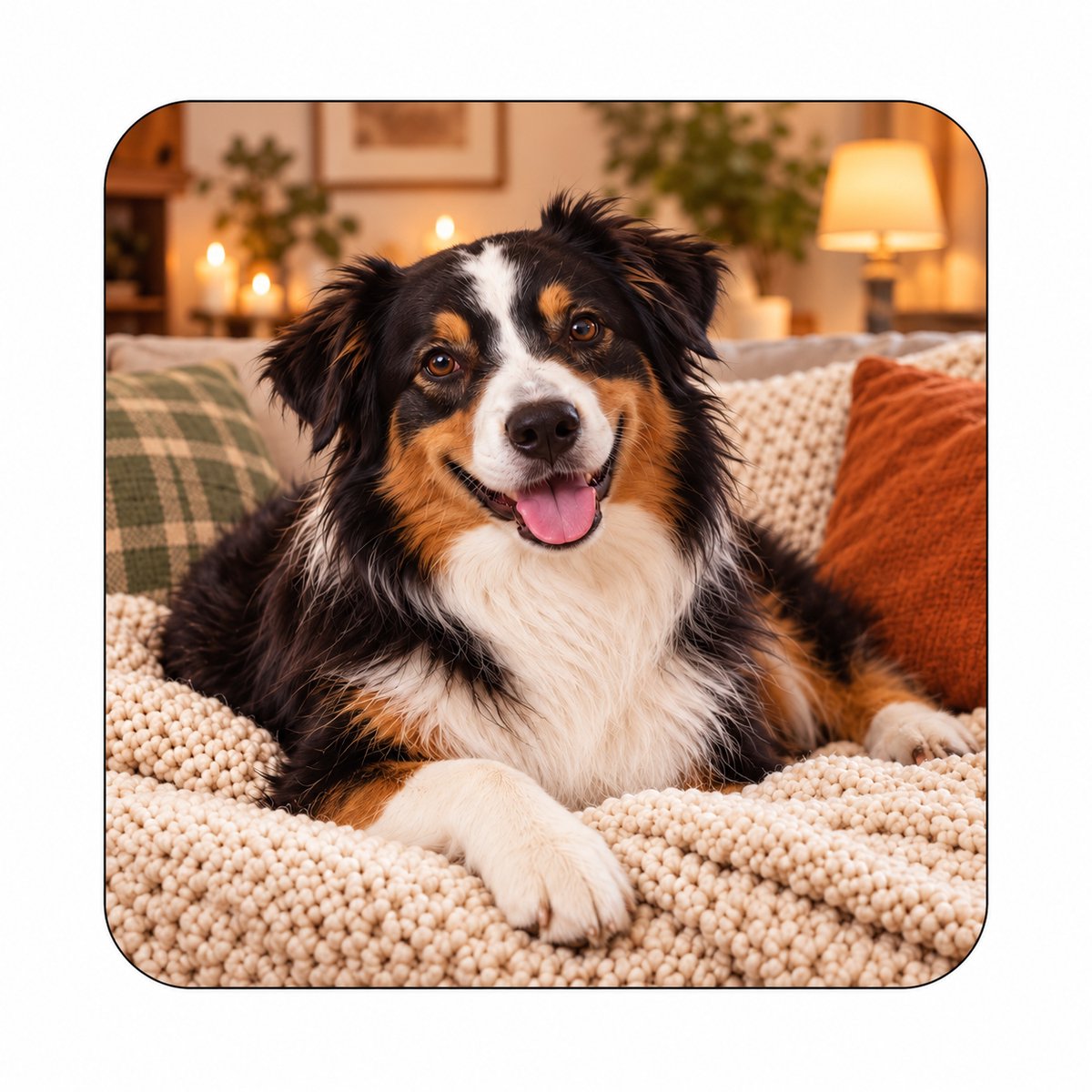 Honden MDF onderzetter 10 x 10 cm – Schattige Hond – Cadeau voor Hondenliefhebbers
