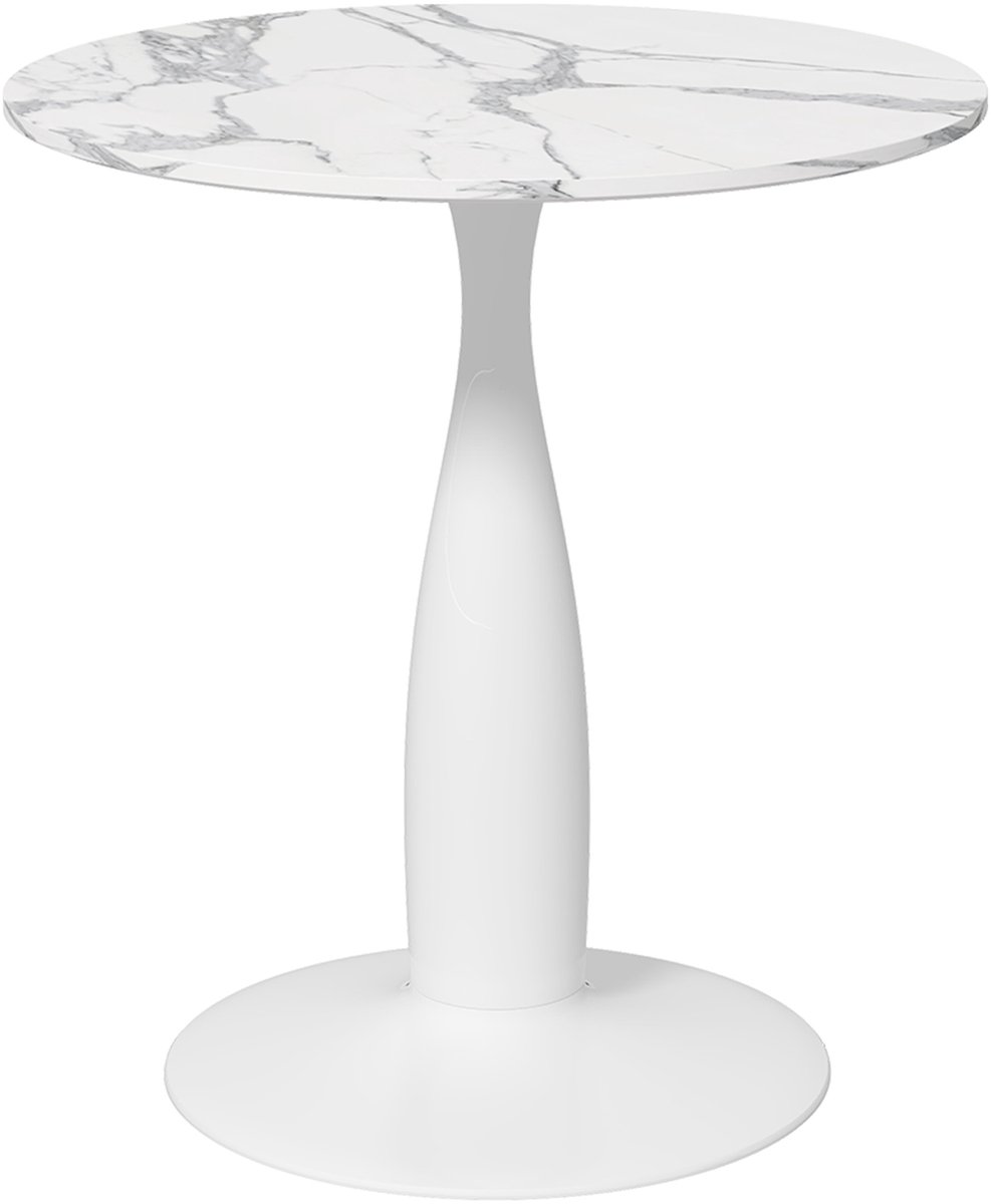 Homona Ronde Eettafel - Compacte keukentafel voor 2 personen - Ø70 x 74 cm - Wit