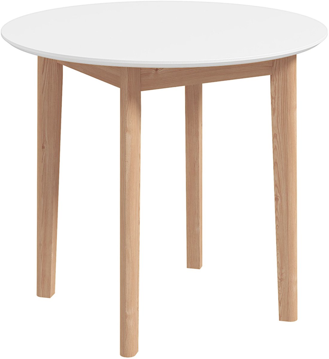 Homona Eettafel rond - Voor 2 personen - Massief grenenhout - Ø75 x 76 cm - Wit