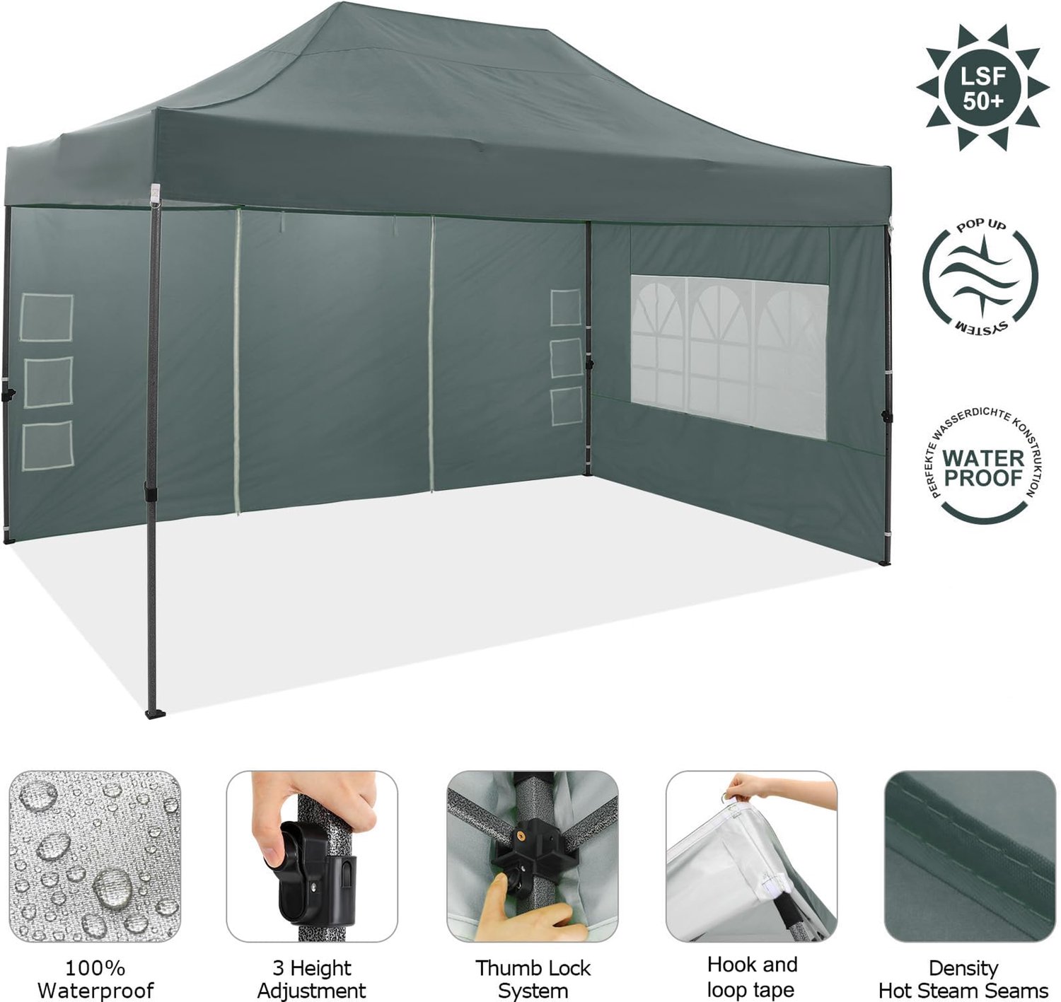 Paviljoen 3 x 4,5 m - waterdicht - stabiel en winterbestendig - ideaal voor feesten - ShopVlot