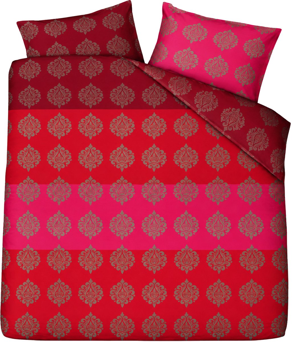SENZATIONE 100% Katoen Percaline Dekbedovertrek 140x240-1x60x70 cm ESMEE ROOD
