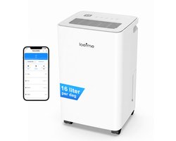LOEFME Luchtontvochtiger 16L/dag - 38dB - 2L tank - WiFi & 24u timer - Wit