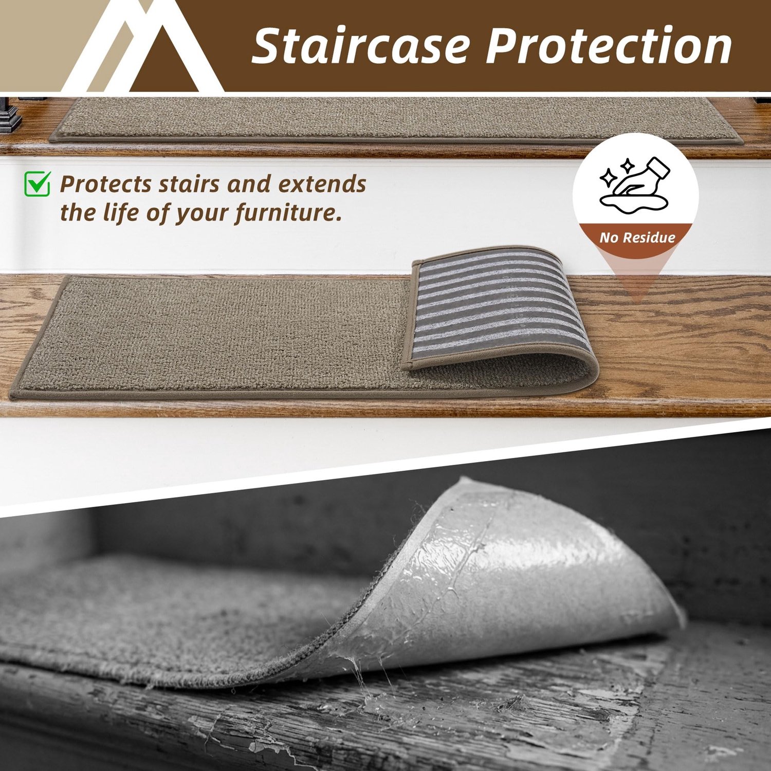 Set van 15 Antislip Trapmatten 70 x 22 cm