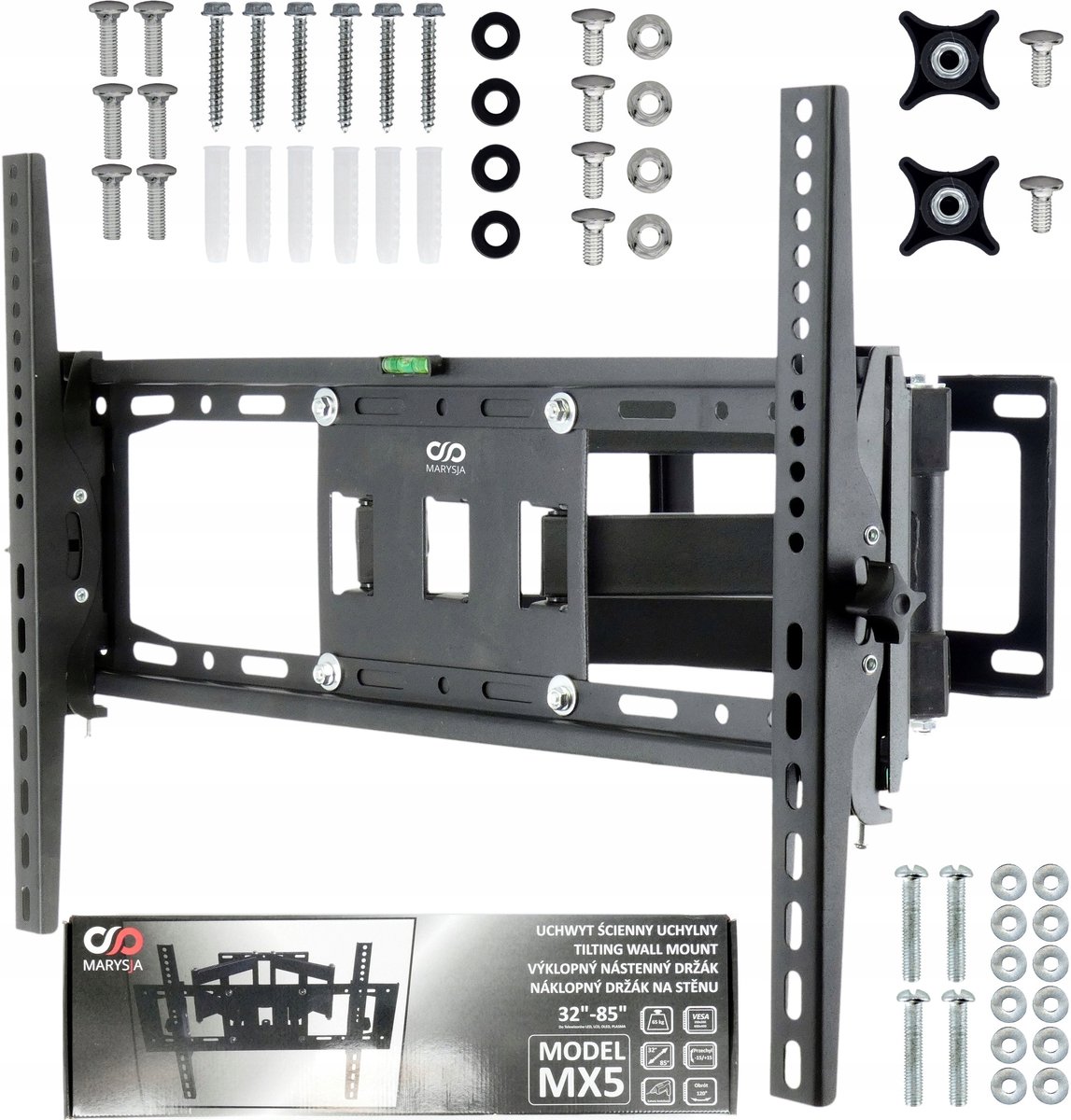 Marysja MX5 TV Muurbeugel 32-85" VESA 600x400, 65kg, Draaibaar