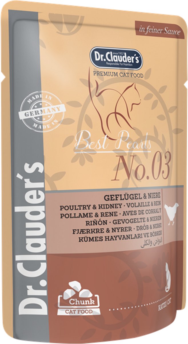 Dr Clauder's Best Choice Cat P.B. 20x100g - Gevogelte & Niertjes in Saus