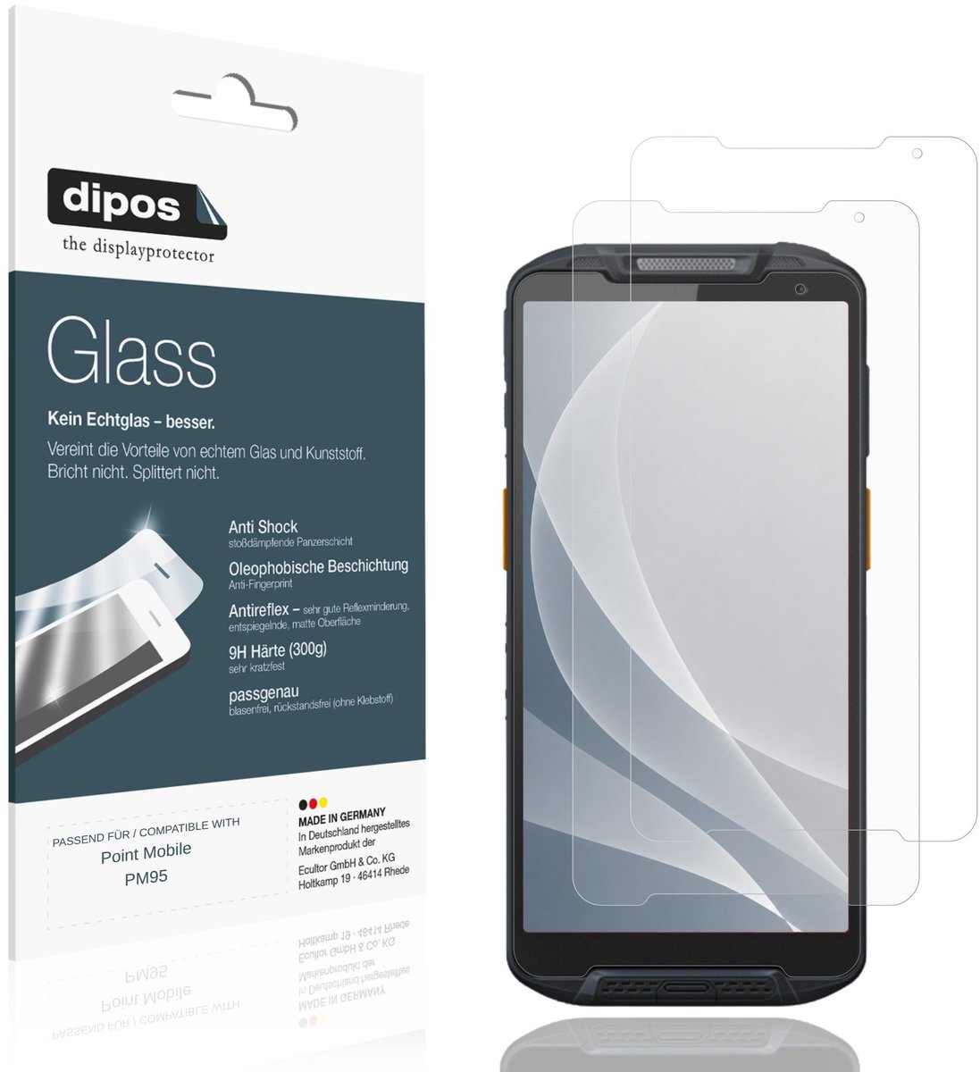 dipos – 2x Matte Pantserfolie geschikt voor Point Mobile PM95 | 9H Screenprotector