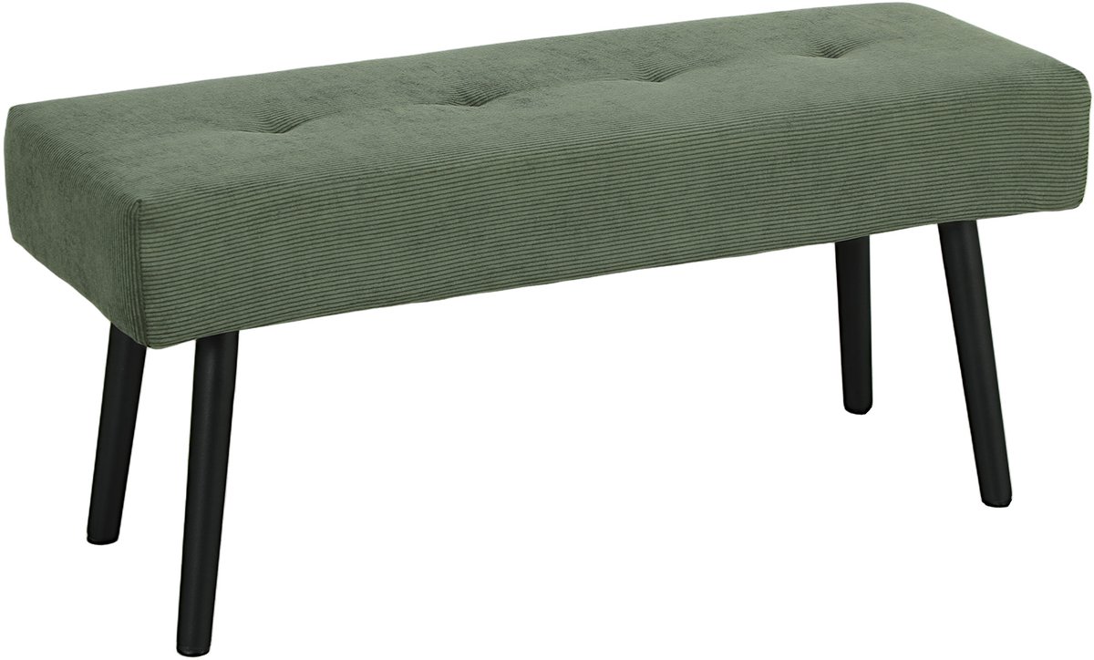 Homona Zitbank - Gestoffeerd met cord - 100 x 36 x 45 cm - Groen