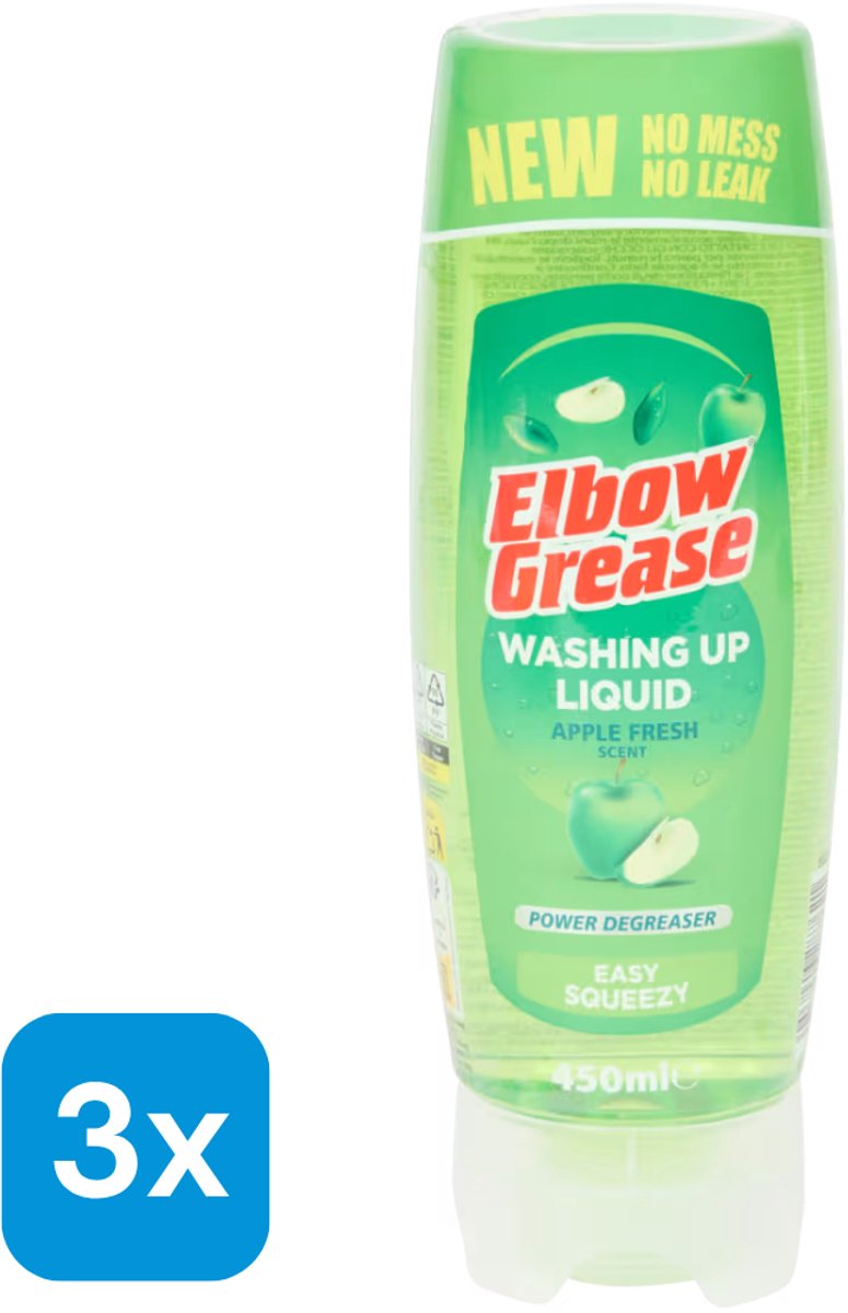 3x Groen Elbow Grease Afwasmiddel - Met krachtige ontvettende werking