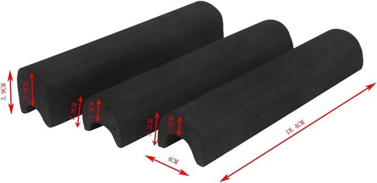 EVA Foam Cheek Raiser voor Verbeterde Comfort en Ondersteuning - Set van 3 Stuks in Zwart — afbeelding 2