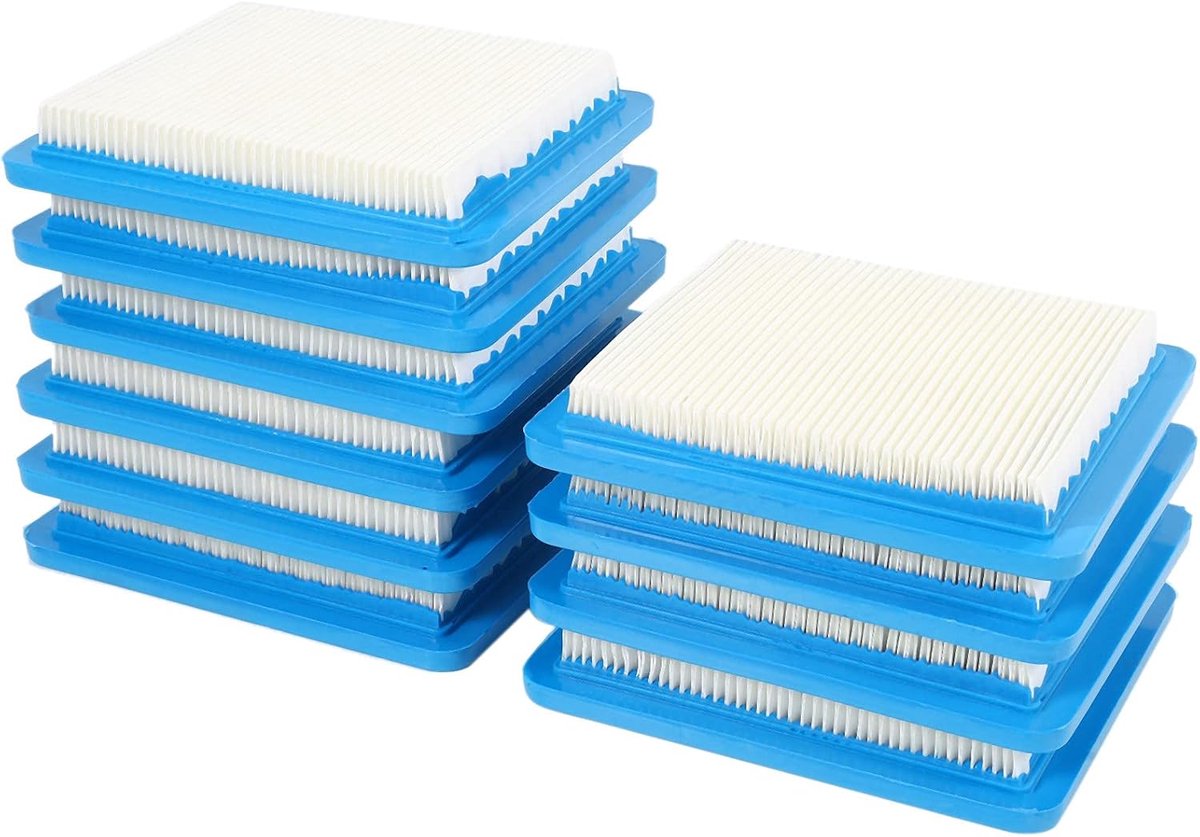Verpakking met 10 491588S vervangingsfilter voor Stratton 491588 4915885 platte cartridge-reiniger, filter voor grasmaaiers