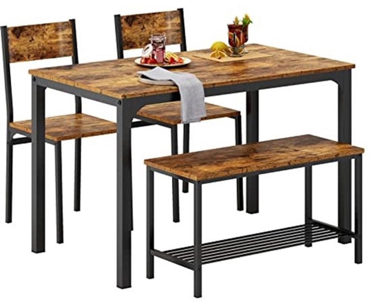 Eettafel en stoel set voor 4 personen - vintage keuken- en eetkamermeubels