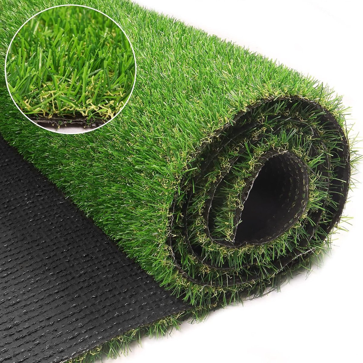 Kunstgras gras 4ft x 6ft, realistisch nepgras tapijt met drainagegaten, 20 mm binnen buiten gazon graslandschap voor achtertuin, synthetisch gras mat voor honden huisdieren, aangepast