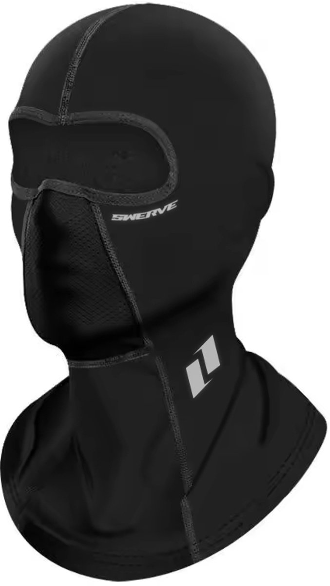 Swerve Gear ColdSeason Balaclava met reflective – Wind- en waterdichte Motor Bivakmuts voor Helm Gezicht en Nek Zwart