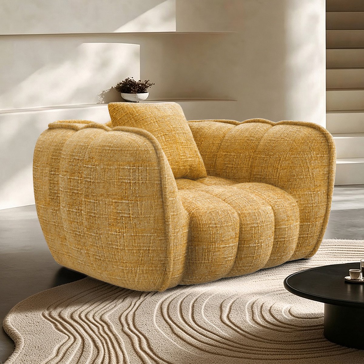 Lexzurn Zitzak - Wolk Zitzak voor Volwassenen - Zachte Lounge Fauteuil met Comfortabel Design - Moderne Relaxstoel voor Woonkamer, Slaapkamer en Gamingruimte - Geel