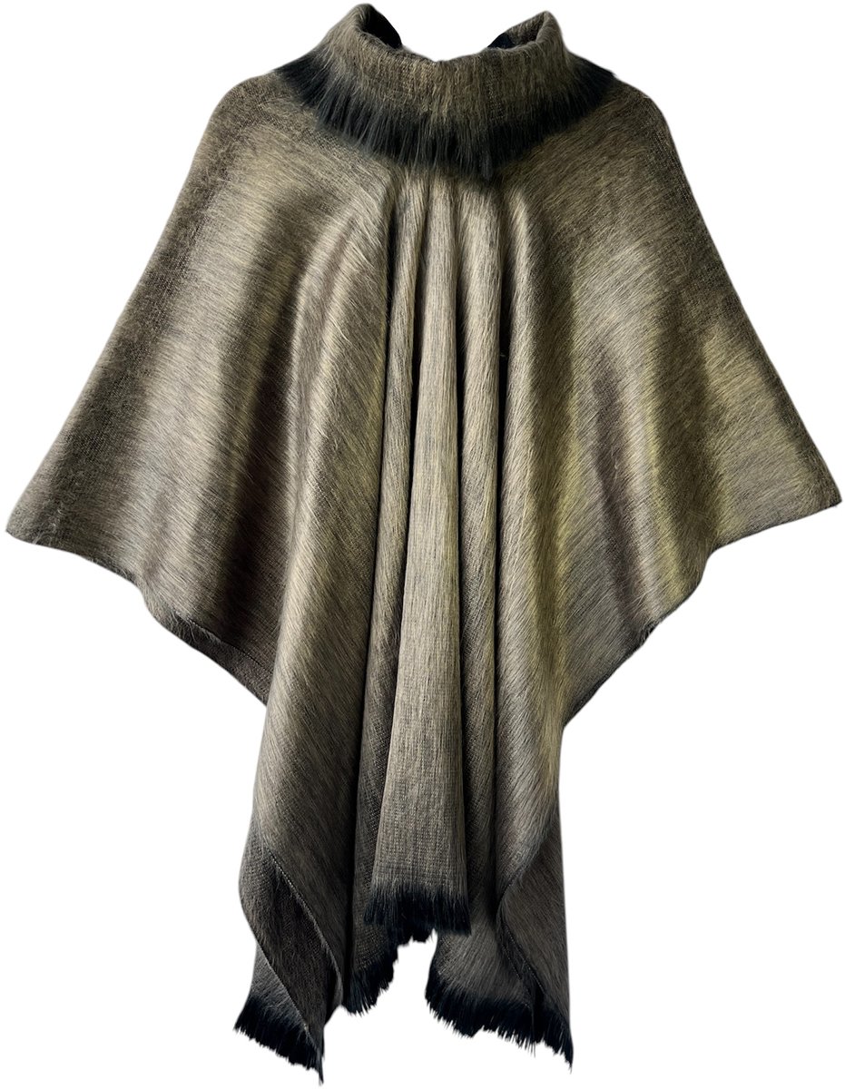 ARISS PARIS Cape - Hypoallergeen - Goud Nekcape met Hoge Kraag - Duurzaam - Gemaakt van Alpacawol - Luxe Cadeau - Zacht en van Kwaliteit - Elegant - Dames Cape - Heren Cape - Mantel - Poncho met Hoge Kraag - Comfortabel - Luxe Alpaca Wollen Nekcape