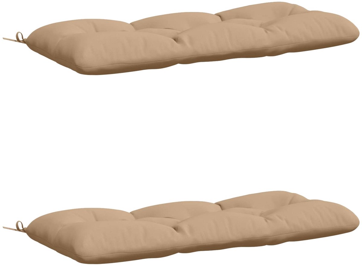 vidaXL Bankkussens - VIANEN - 2 - st - 100% - Polyester - Zand - 130 - x - 50 - x - 12 - cm
