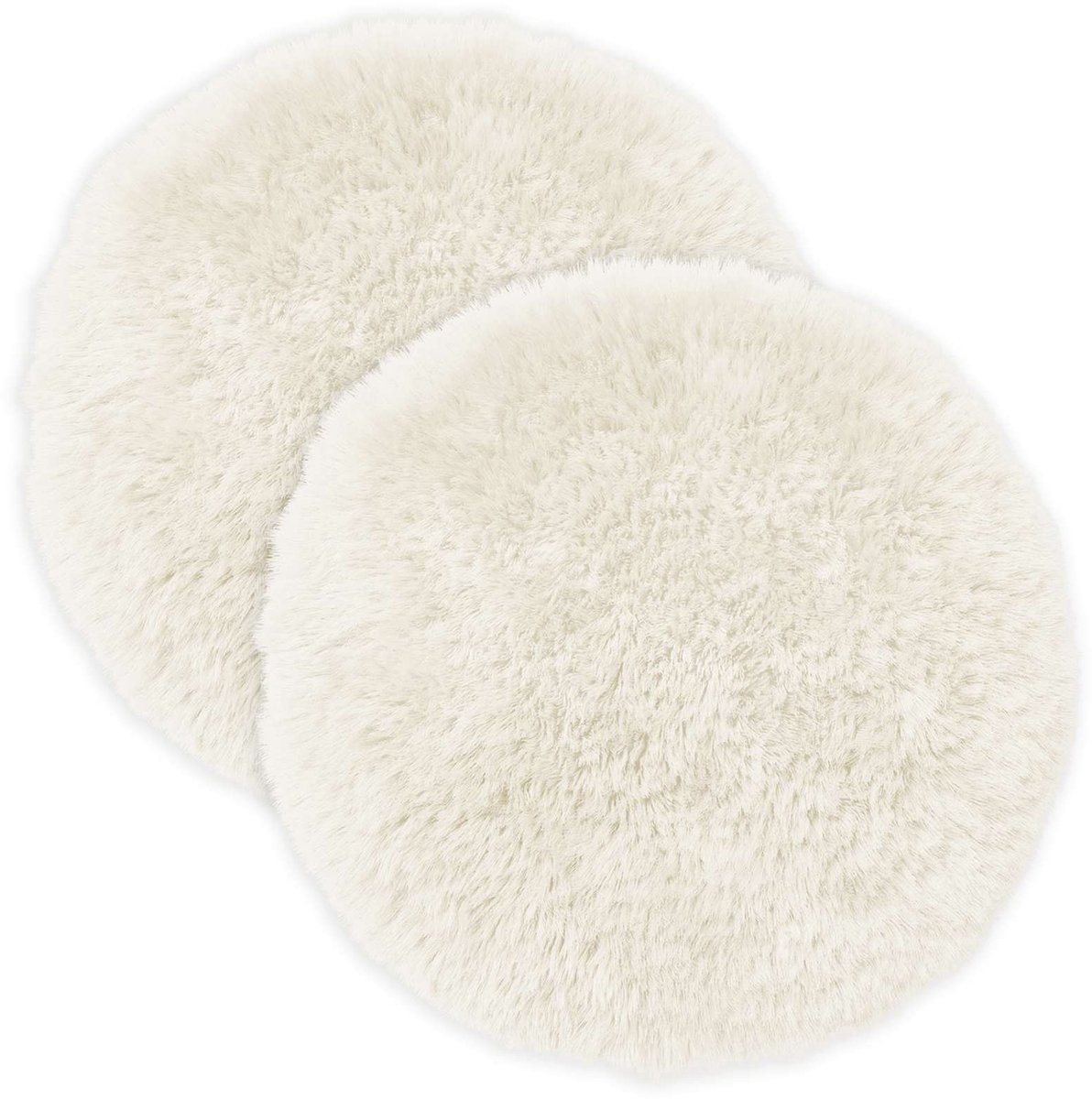 vidaXL Dekenkussen - 2 - st - HEERLEN - Wit - Diam. - 30 - cm - PV - Fleece