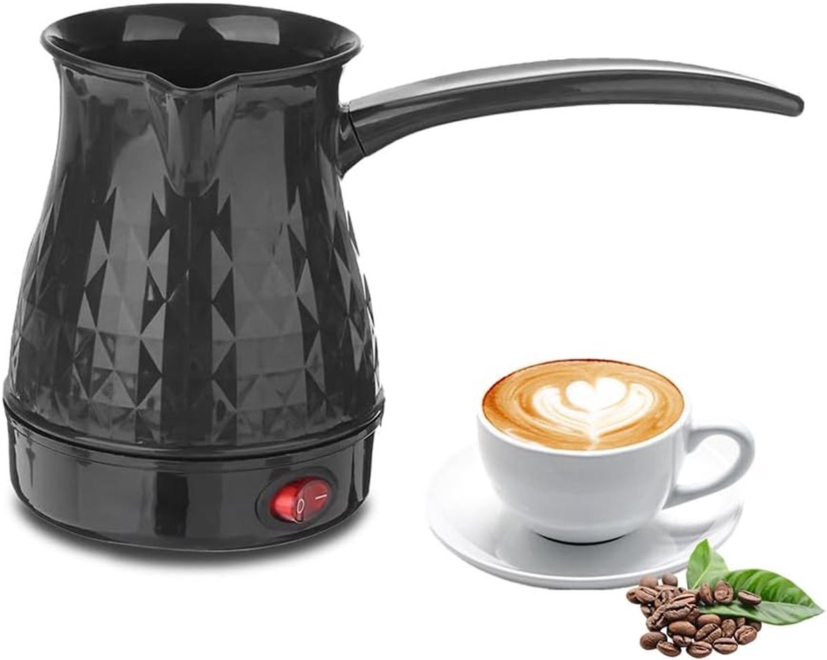 casalora - Koffiezetapparaat - Turkse koffiekan - Espressomachine - 600 ml - Mokkakan - ABS en roestvrij staal - Anti-verbranding - Gelijkmatige verwarming - Voor camping - Zwart