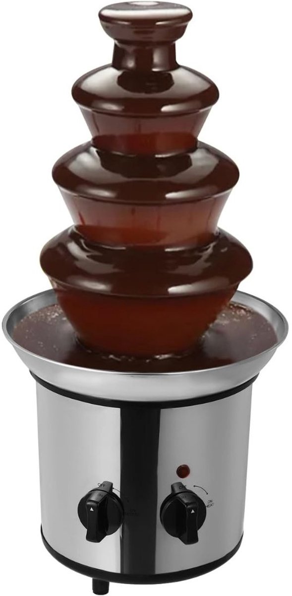 DailySupplies® Chocoladefontein - Chocoladefondue - 22x22x45 - Zilver