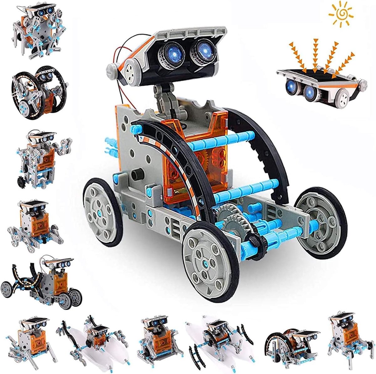 12-in-1 Solar Robot Bouwpakket - STEM Educatief Bouwspeelgoed met Zonnepaneel - 190 Onderdelen voor 12 Robotmodellen - Robot Bouwen voor Kinderen Volwassenen - Perfect Sinterklaas- & Kerstcadeau