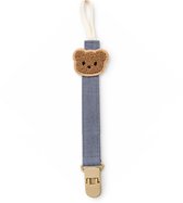 Speenkoord Teddy Beer Blauw – Fopspeenkoord met Clip – Speenhouder voor Baby – Jongen & Meisje – Kraamcadeau & Babyshower Cadeau