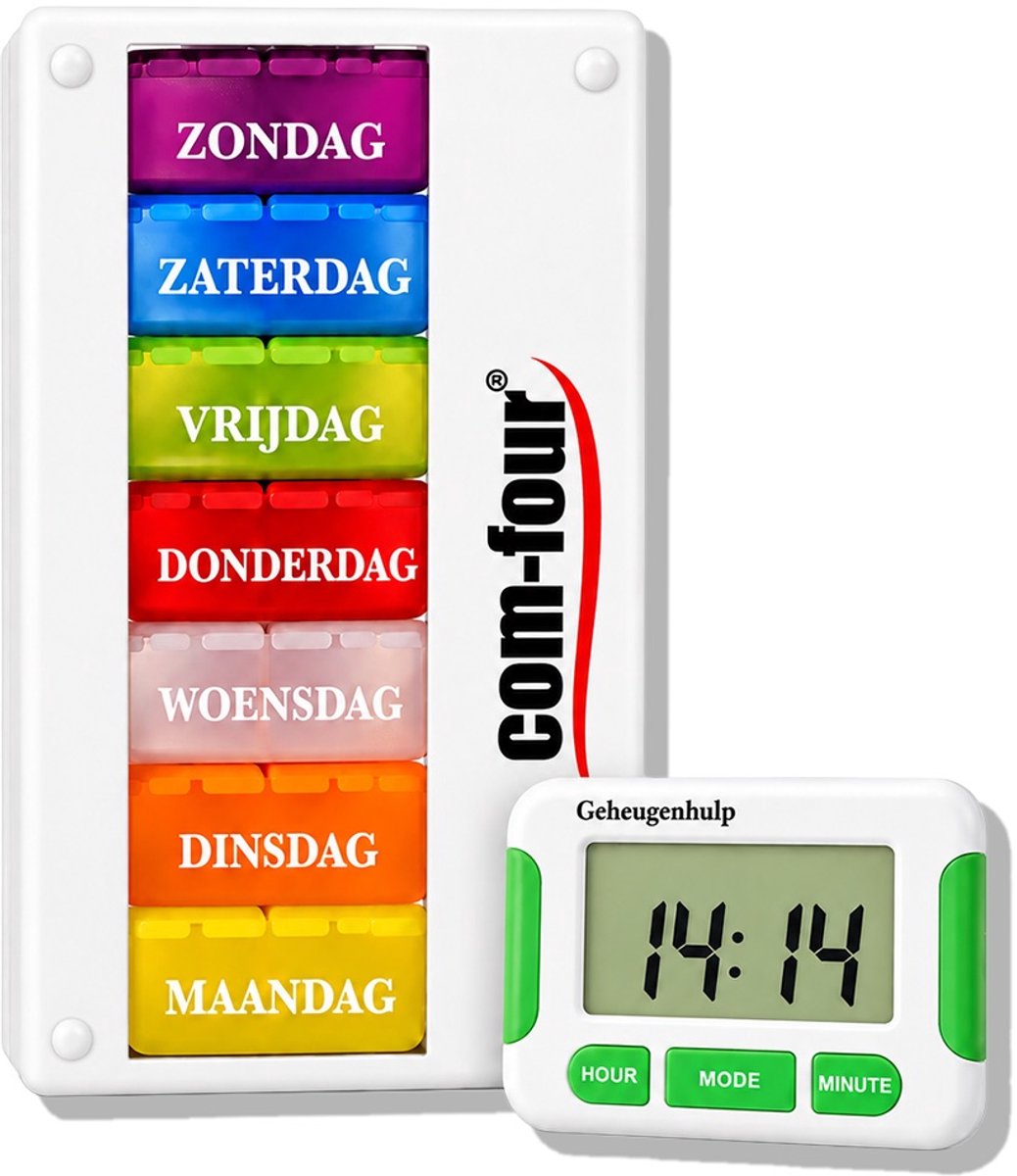 Medicijn Weeklader Nederlands – wit – los alarm - Geheugenhulp