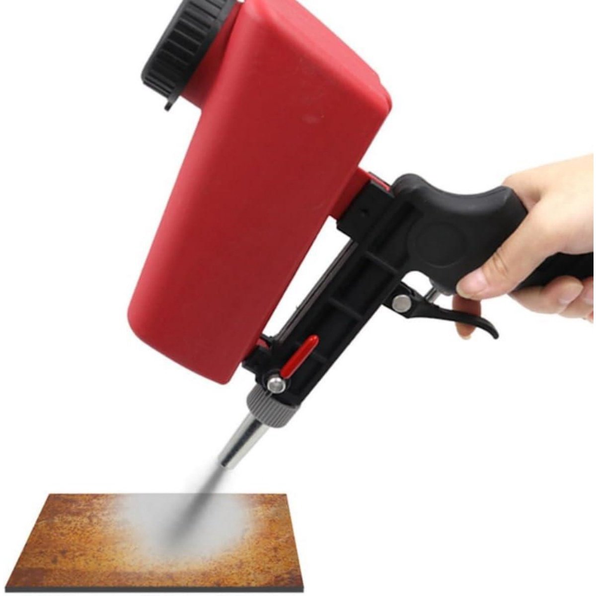SSTRWGOOD Zandstraalapparaat - Handheld Zandstraler - 26x28,5cm - Met 2 Düsenspitzen en Luchtregelaar - Verwijdert Verf Rost en Vuil - Geschikt voor Metaal Hout en Steen - Metaal Constructie - Draagbaar en Krachtig