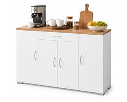 CINK & Co Keukenkast 110 cm - 4 Deuren en Lade - Met Werkblad - Wit - 110 x 30 x 70 cm