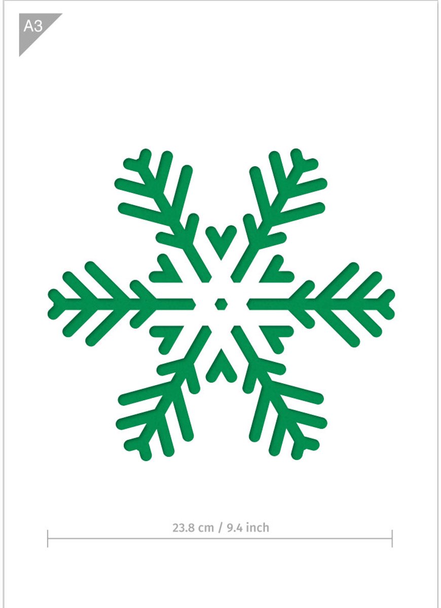 QBIX Sneeuwvlok Sjabloon A3 Formaat Kunststof - Uitsnede 24cm breed