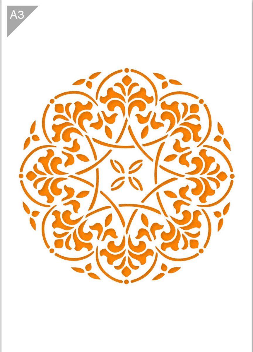 QBIX Mandala Sjabloon A3 Formaat Kunststof - Uitsnede diameter 25cm