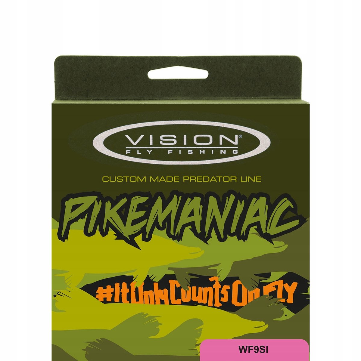 Vliegvislijn Pike 12m Head, 33m Totaal, 26g, Groen/Paars