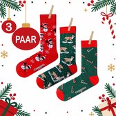 Sokken - 3 Paar Kerstsokken - Christmas Socks - Christmas Gift - Vrolijk Sokken - Kleurrijke Sokken - Maat 37-44