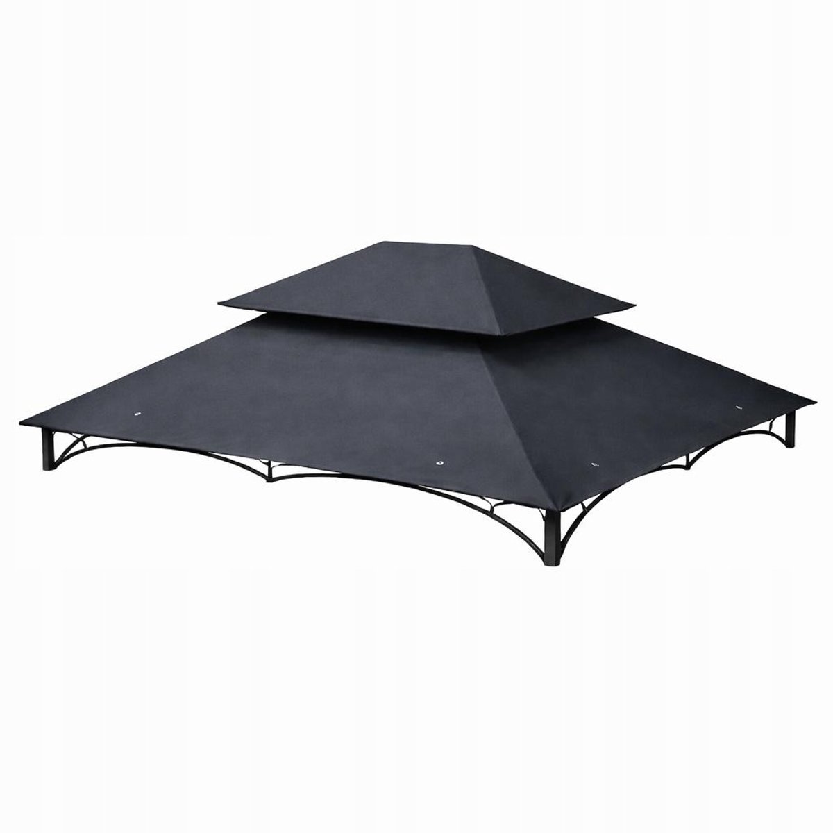 Waterdicht Paviljoen Dak 3x4m Antraciet PVC 370g/m² met Ventilatie
