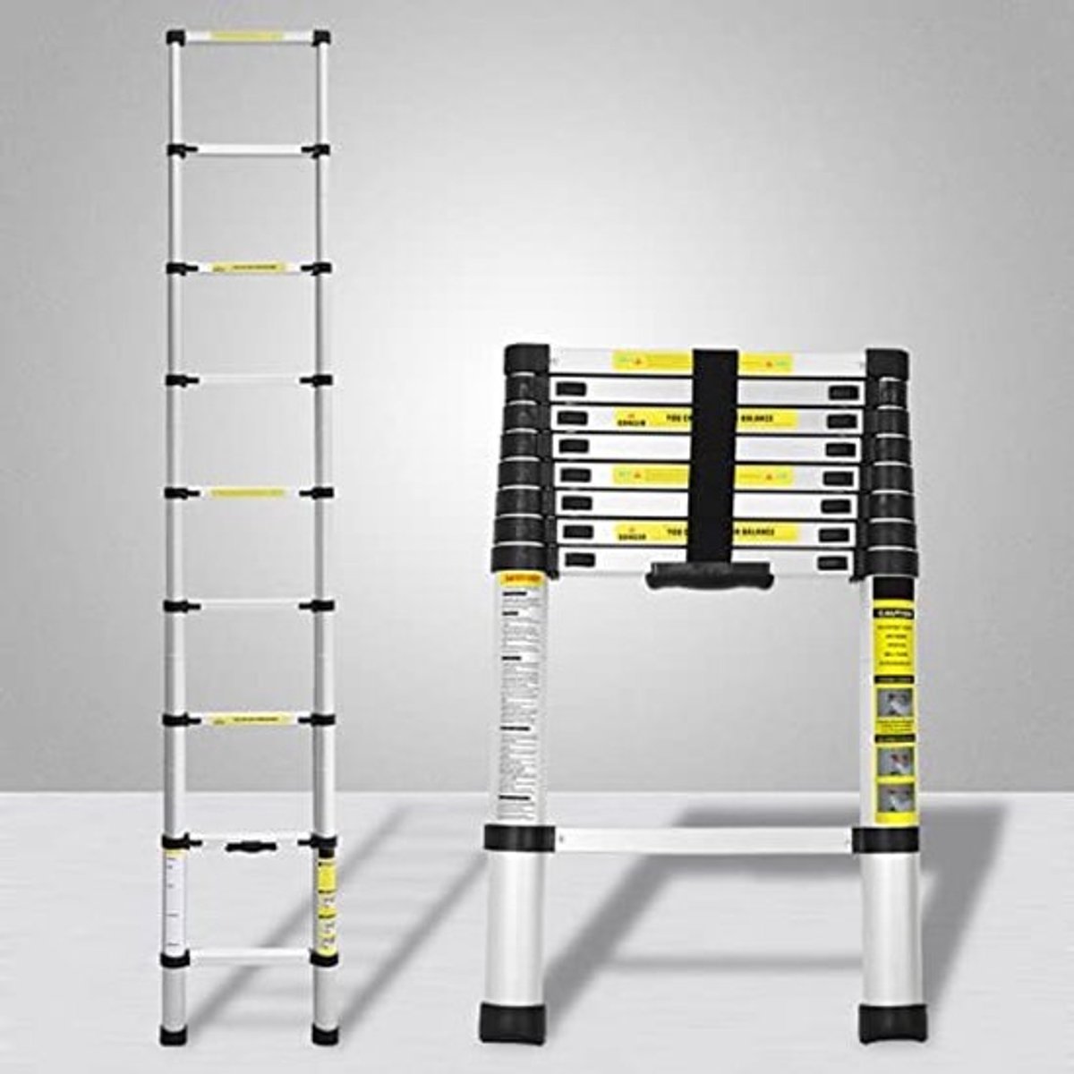 Telescoopladder - 2,6 m - Multifunctioneel - draagbaar - hoogwaardig aluminium
