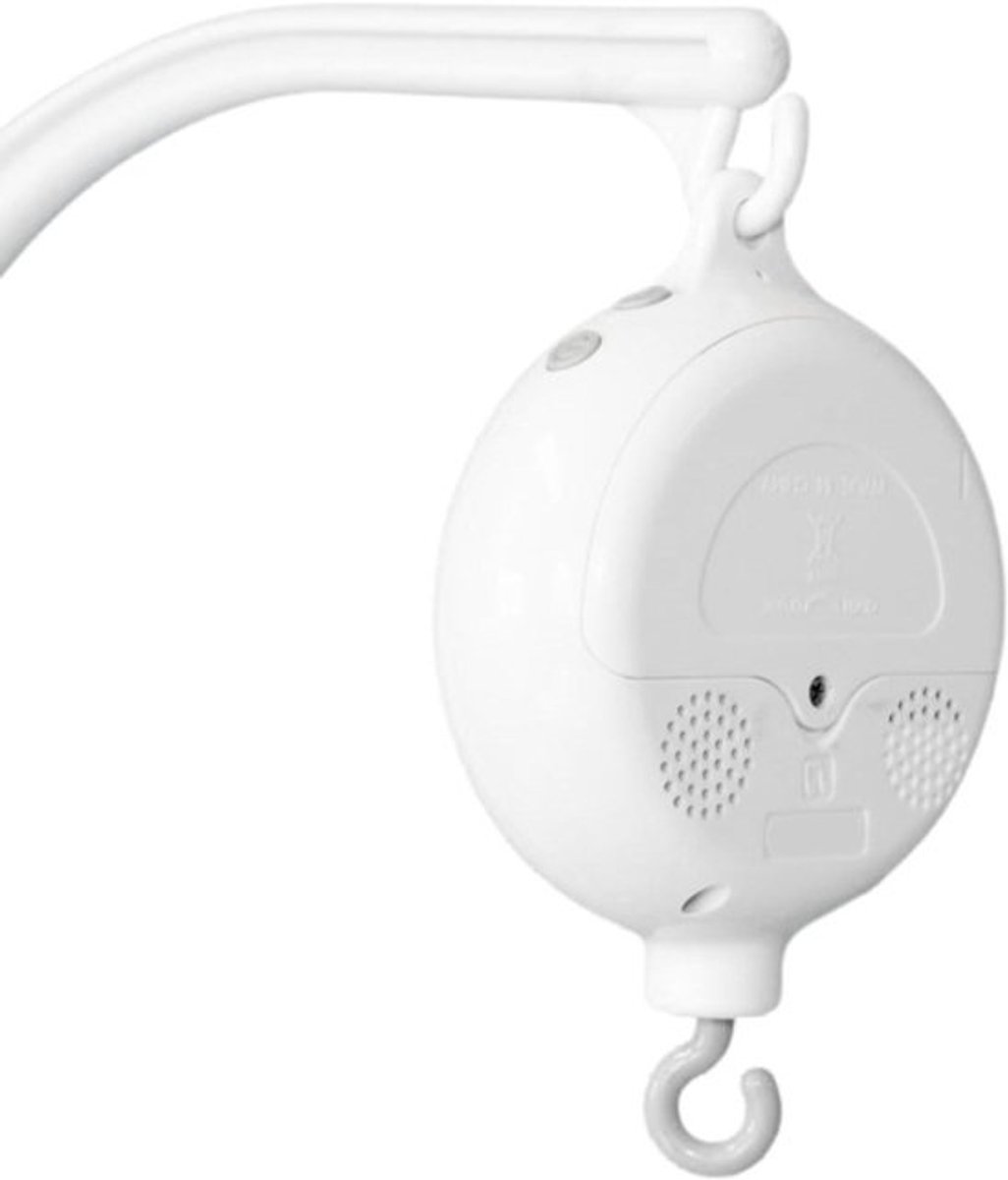 Muzikale wiegdoos - Muziekdoos voor baby's - Om baby's te kalmeren - 35 ingebouwde liedjes - 14 cm - Wit