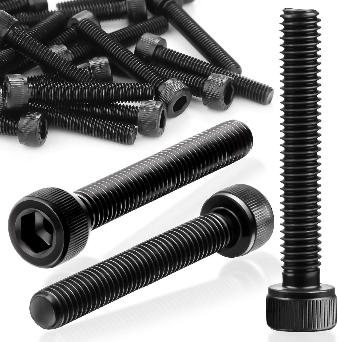 Zeskantschroeven - Cilinderschroeven Inbusschroeven - Bevestigen van Onderdelen - Koolstofstaal Zwart Gecoat - M3 x 35 mm 60 stuks - Zwart