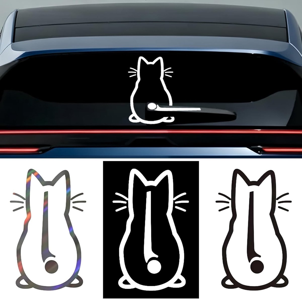 Grappige Katten Stickers voor Achterruitenwissers, Auto Styling Accessoires, Universele Wiper Decoraties voor Voertuigen, Laptop en Meer