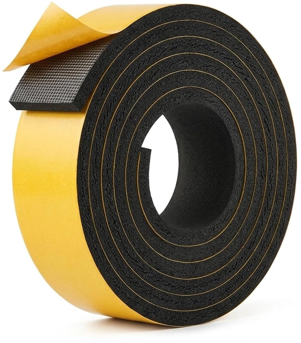 Zelfklevende Zwarte Foam Sealing Tape voor Ramen en Meubels - Isolatie en Afsluiting | 25mm Breed x 6mm Dikker - Perfect voor Geluidsisolatie en Energie-efficiëntie