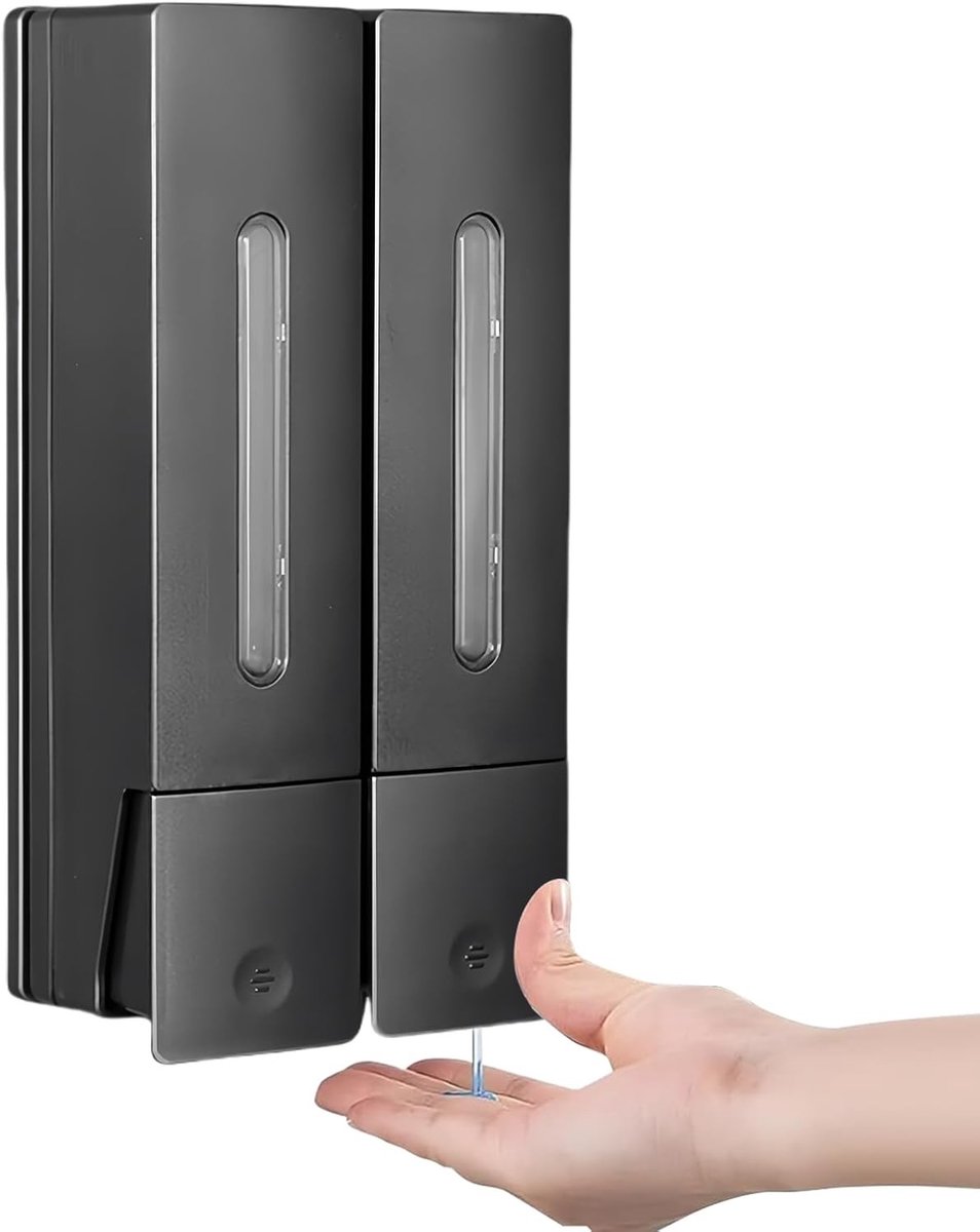Wandmontage Zeepdispenser Set van 2, Handmatige Dispenser voor Douchegel, Shampoo en Desinfectiemiddel, 400 ml, Eenvoudige Installatie Zonder Boren