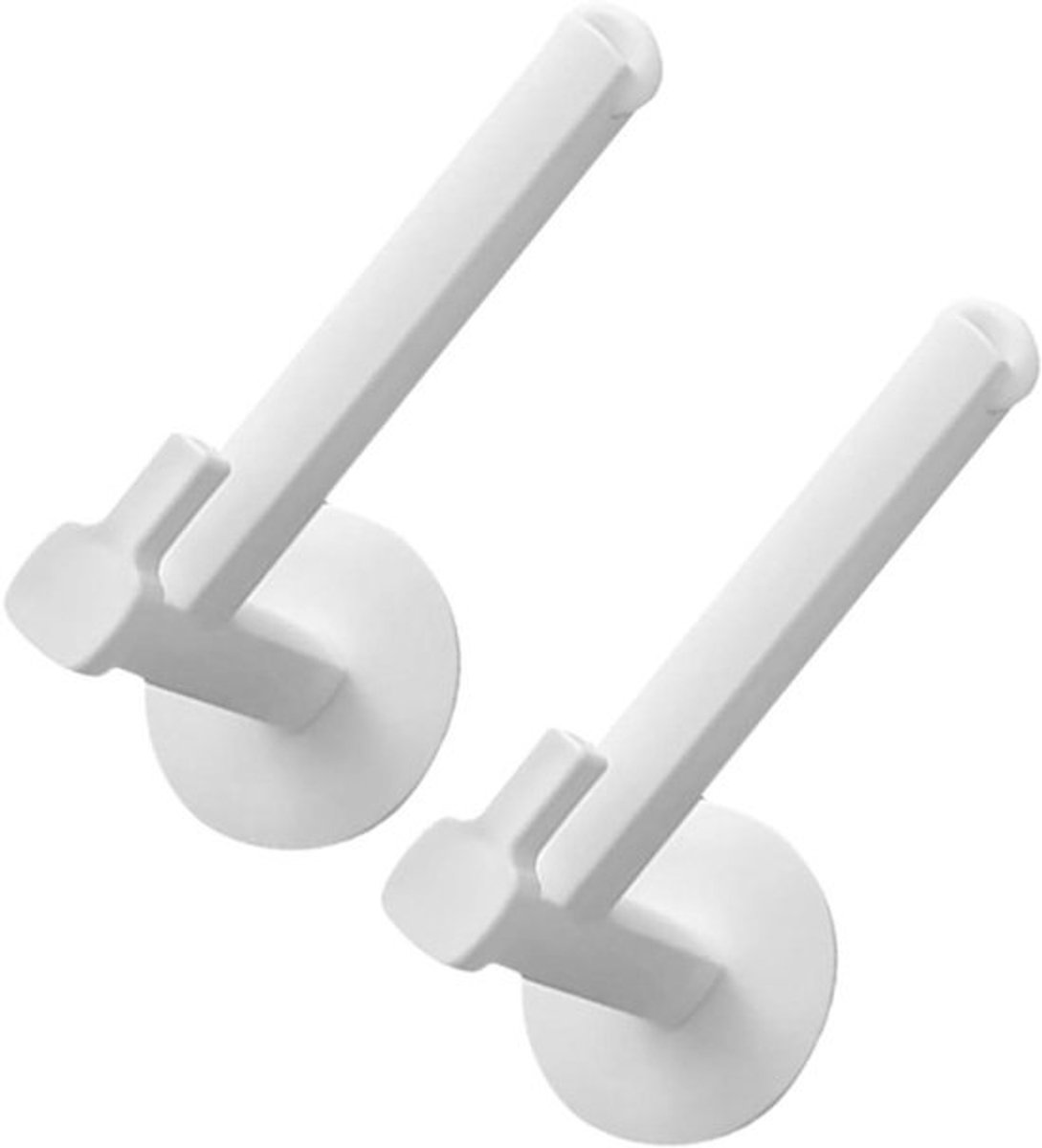 Bevestigingshaken voor gordijnen - Ophanghaken - Ruimte ordenen - Zonder boren - 2 stuks - Wit