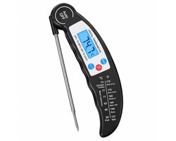 Digitale Vleesthermometer - Kernthermometer - Keukenthermometer - BBQ Thermometer - Voedselthermometer - Meetbereik -50 tot 300 °C - RVS Sonde - voor LCD Display - Magnetisch - Zwart
