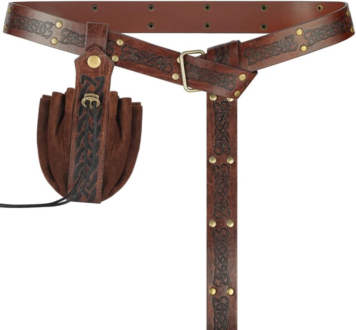 Renaissance Kostuum met Tas voor Halloween - Middeleeuwse Riem voor Piraten en Heksen, Perfect voor Cosplay en Feestjes